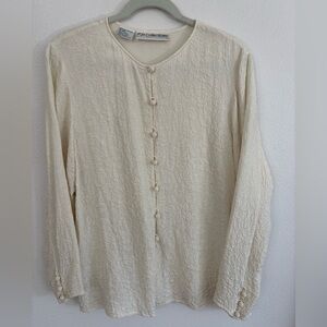 Vintage 100% silk button up blouse